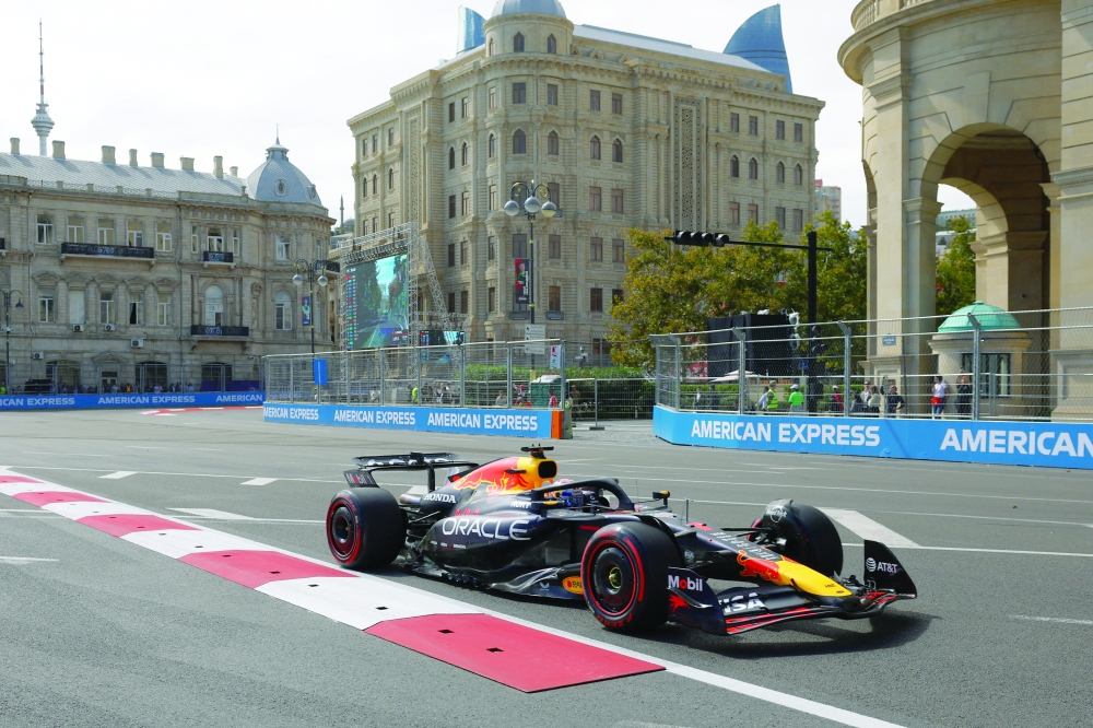 Formula One F1 - Azerbaijan Grand Prix - Baku City Circuit, Baku, Azerbaijan - September 20, 2025 Red Bull's Max Verstappen during practice.