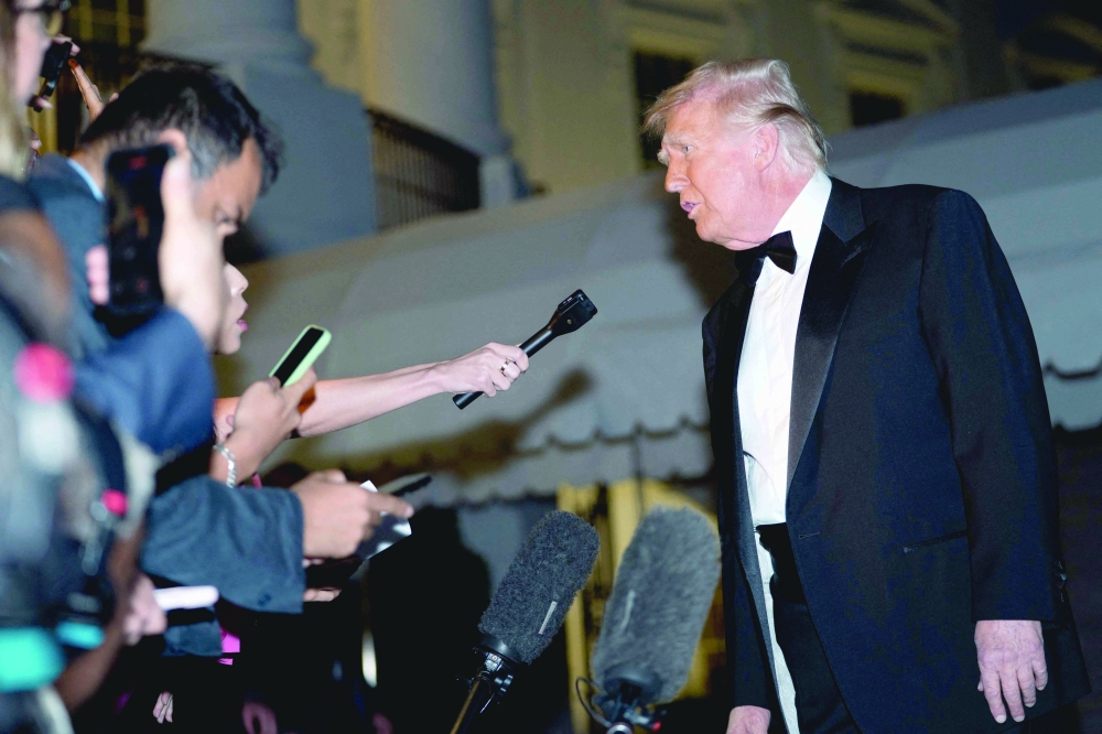 US President Donald Trump speaks to the press from the White House in Washington, DC. — AFP