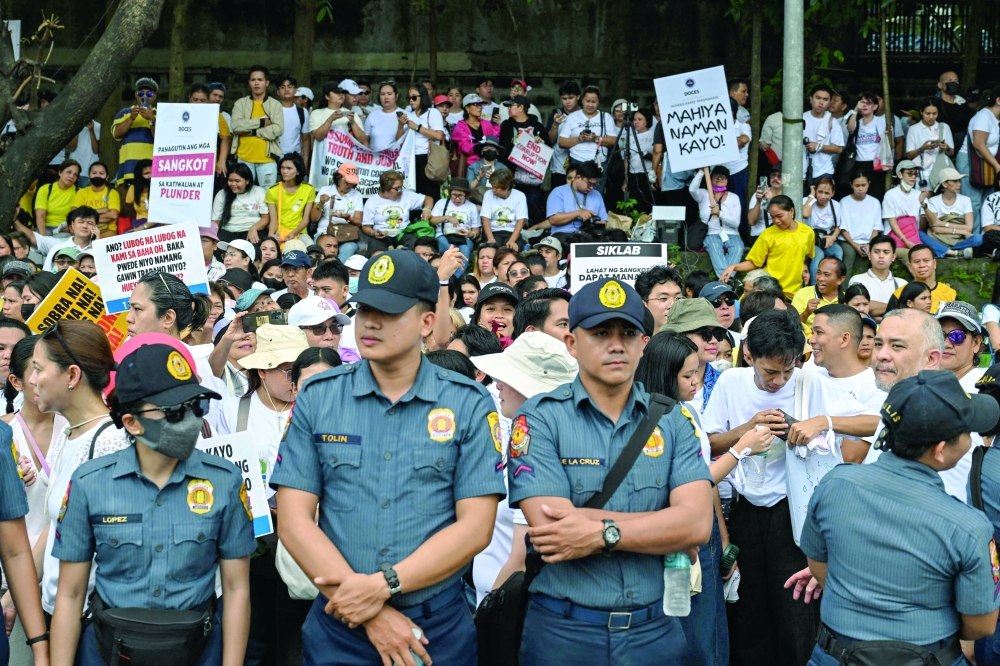 Protesters take part