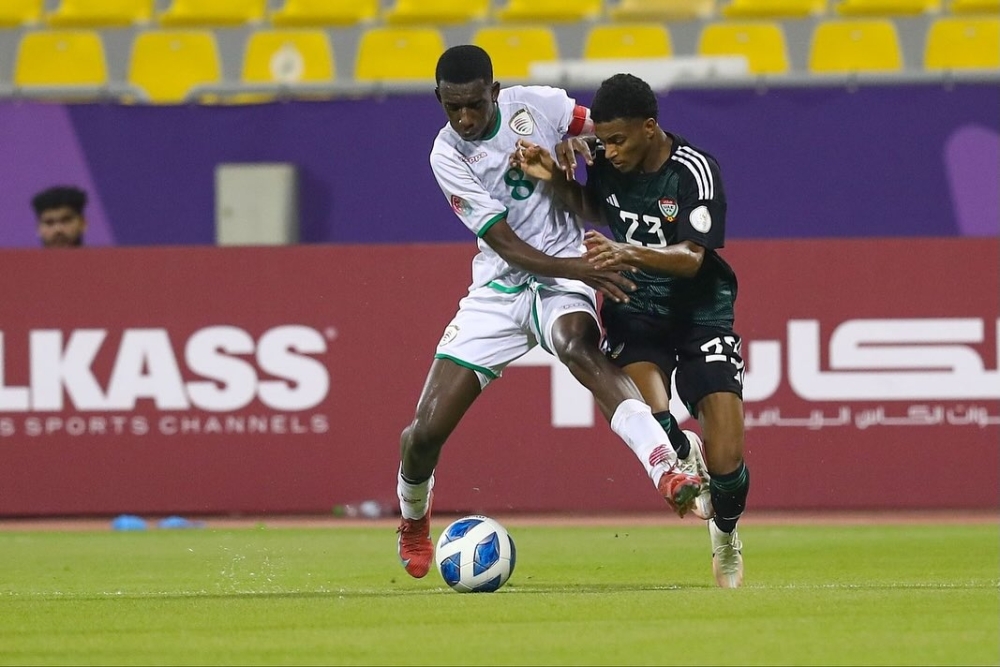 Oman and UAE players in action during the U17 Gulf Cup.