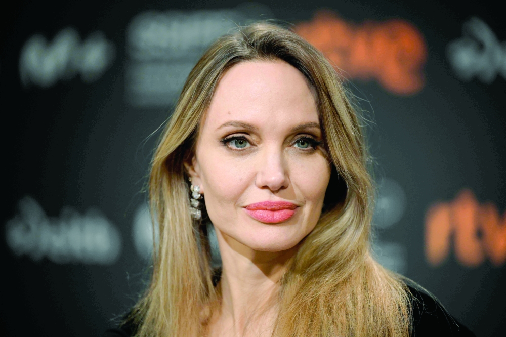 US actress Angelina Jolie gives a press conference for the film "Couture" during the 73rd San Sebastian International Film Festival in the northern Spanish Basque city of San Sebastian on September 21, 2025.  (Photo by ANDER GILLENEA   / AFP)
