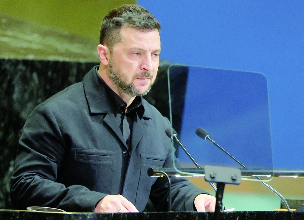 Ukraine's President Volodymyr Zelenskiy addresses the 80th United Nations General Assembly (UNGA) at the UN headquarters in New York. - Reuters 