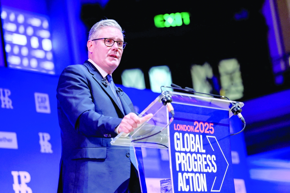 Britain's Prime Minister Keir Starmer speaks during the 2025 Global Progress Action Summit in London. — Reuters