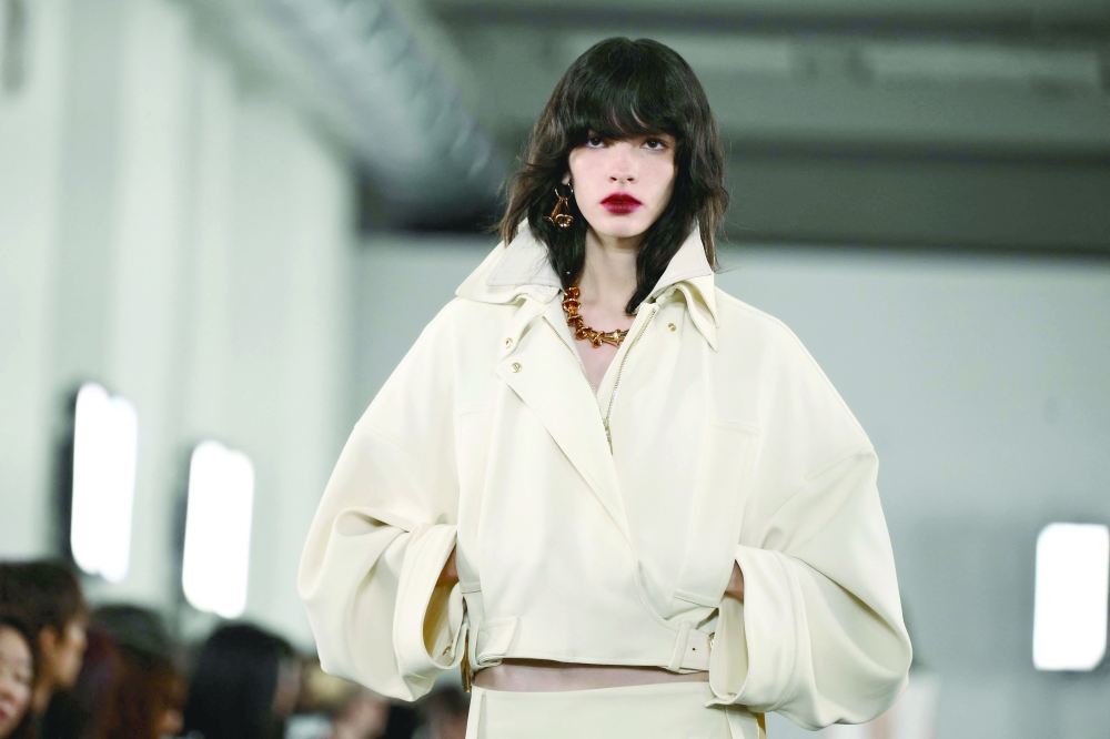 A model walks the runway during the Sportmax collection show at Milan's Fashion Week Womenswear Spring / Summer 2026, on September 26, 2025 in Milan.