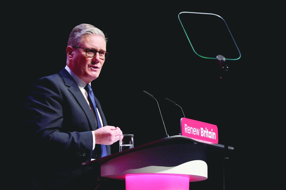British PM Keir Starmer delivers his keynote speech, in Liverpool. — Reuters 