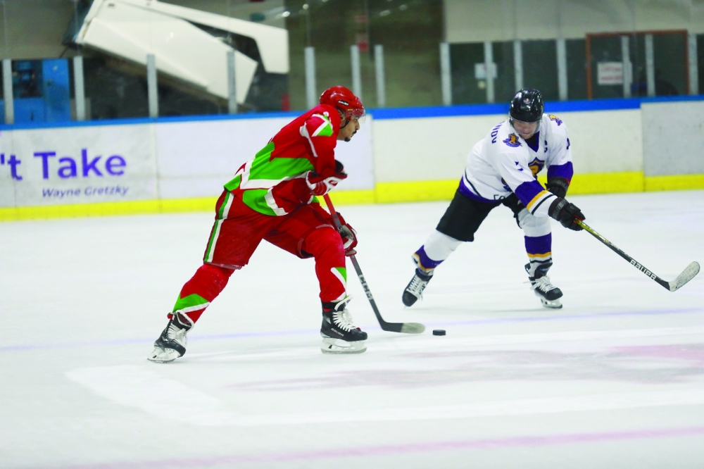 One of the Omani team in action during the tournament.