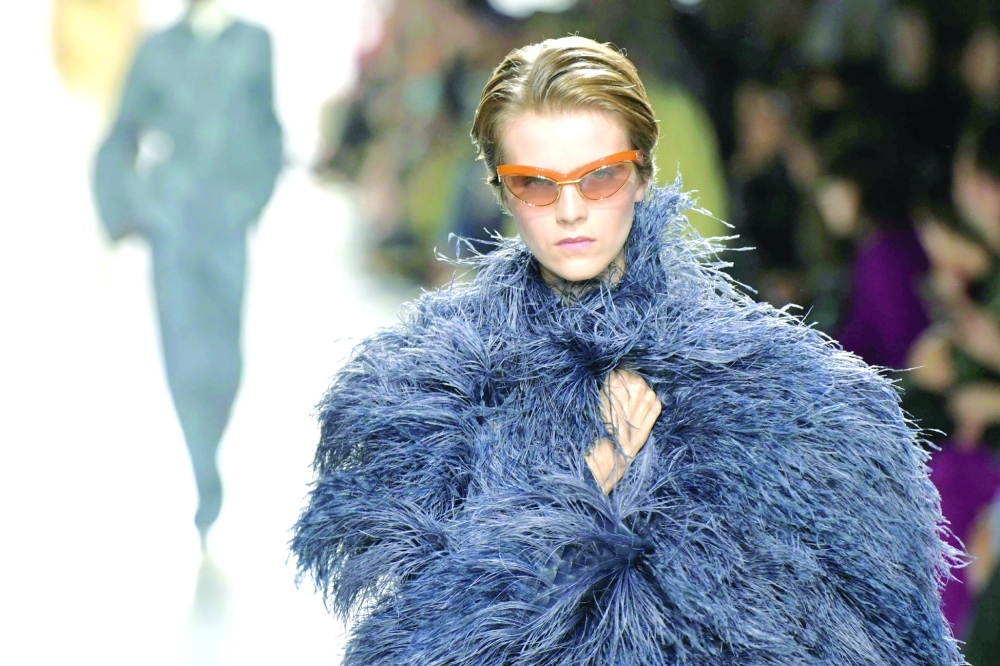 A model walks the runway during the Bottega Veneta collection show at Milan's Fashion Week Womenswear Spring / Summer 2026, on September 27, 2025 in Milan.