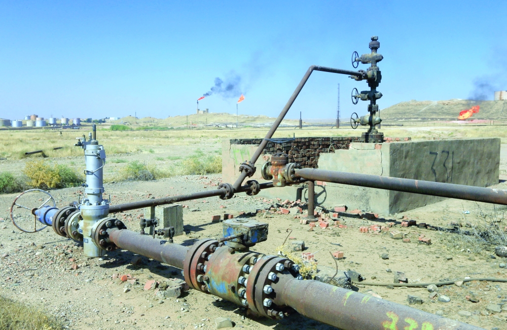 An oil field is seen in Kirkuk, Iraq.