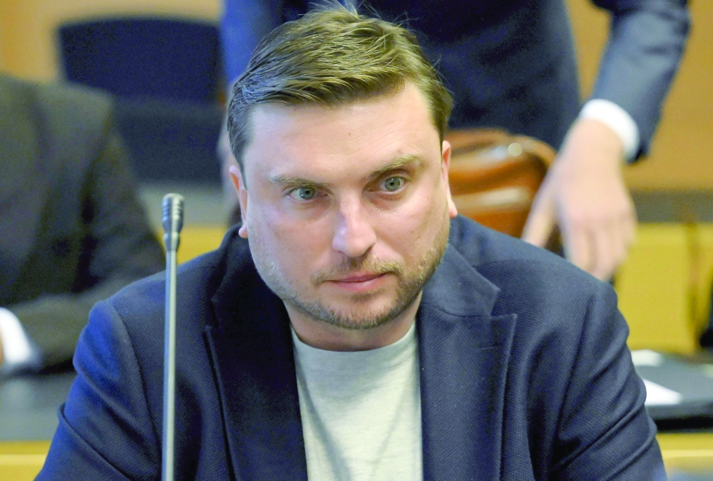 The captain of Cook Islands-registered oil tanker Eagle S, Georgian national Davit Vadatchkoria attends a trial over sabotage at the District Court in Helsinki, Finland. — AFP