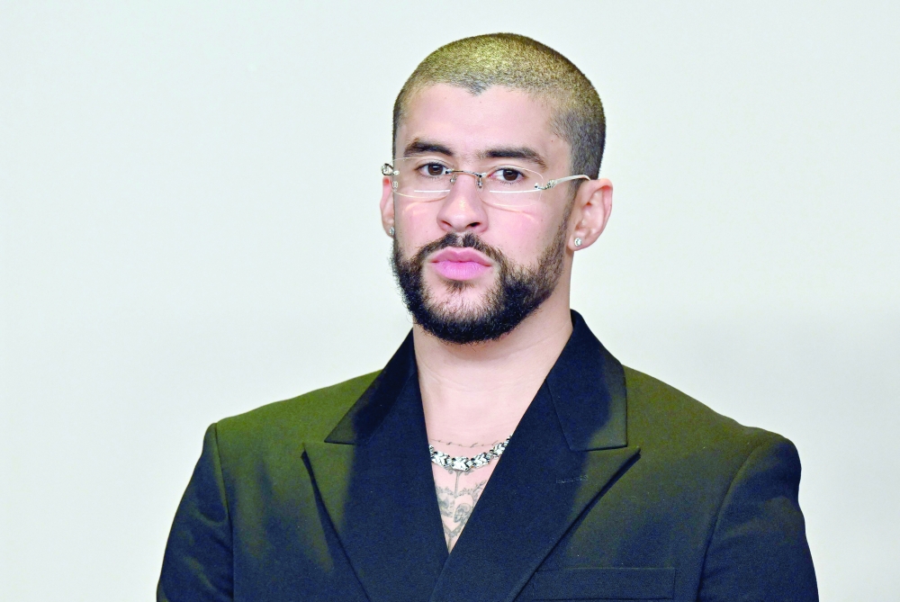 (FILES) Puerto Rican singer Bad Bunny poses in the press room during the 96th Annual Academy Awards at the Dolby Theatre in Hollywood, California on March 10, 2024.