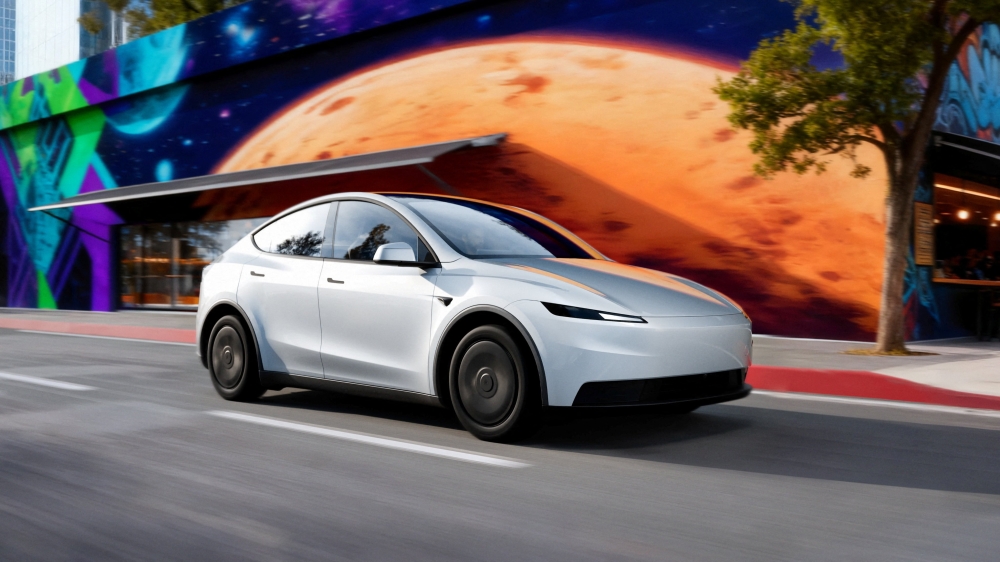 Tesla Motors' Model Y Standard car is seen in this handout picture