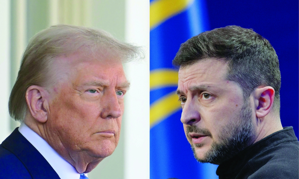 This combination shows US President Donald Trump (L) and Ukraine's President Volodymyr Zelensky. — AFP