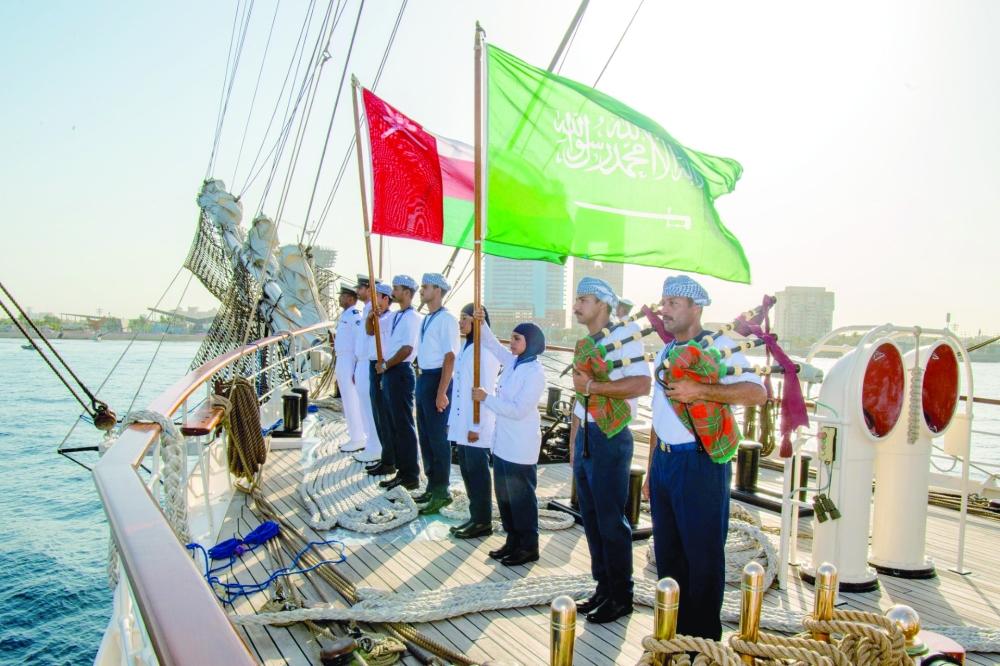 Shabab Oman II, on its return journey, is docked at Jeddah Port