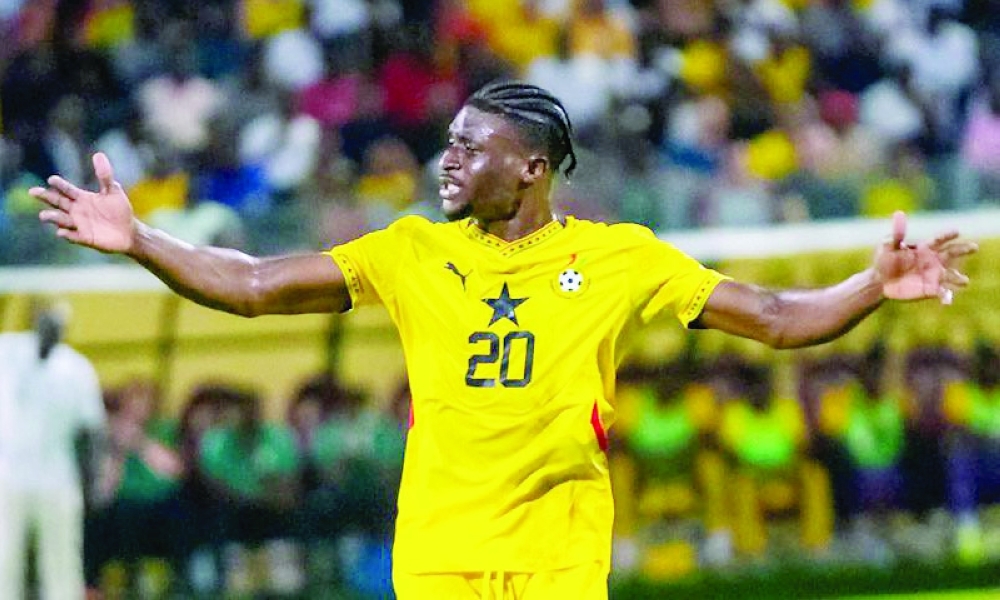 Mohammed Kudus celebrate after scoring a goal against Comoros