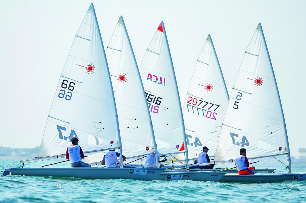 Action during the ILCA races. 