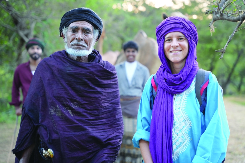 Nora Schweitzer with Shaikh Amer Salem Qattan in Wadi Naheez