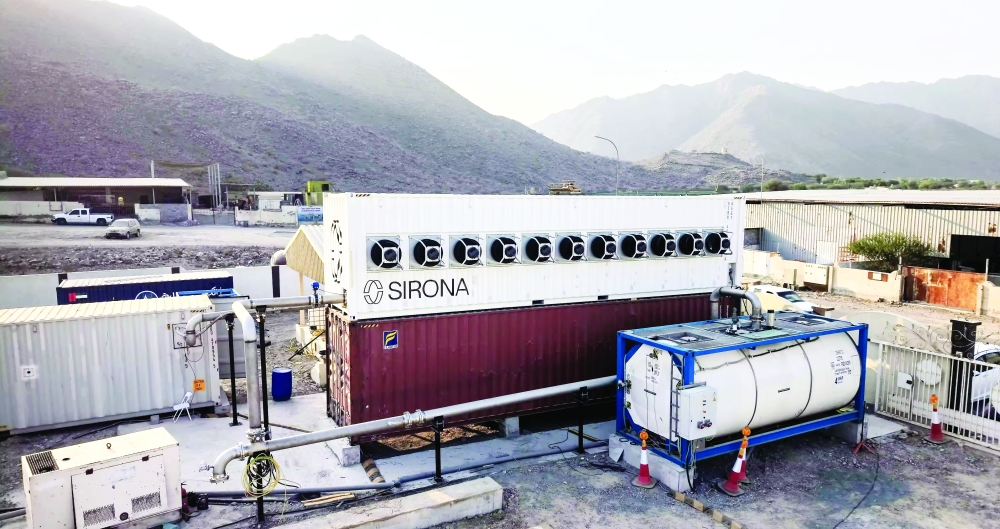 Direct Air Capture (DAC) units of Sirona Technologies deployed in the region as part of Project Moringa.