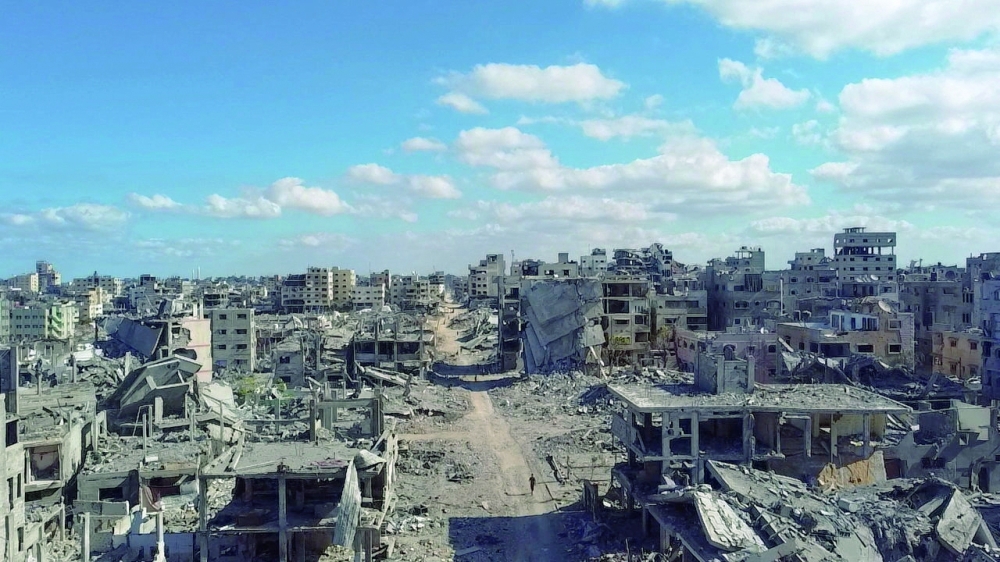 A drone view shows the destruction in a residential neighbourhood, following the withdrawal of the Israeli forces from the area, amid a ceasefire between Israel and Hamas in Gaza. — Reuters