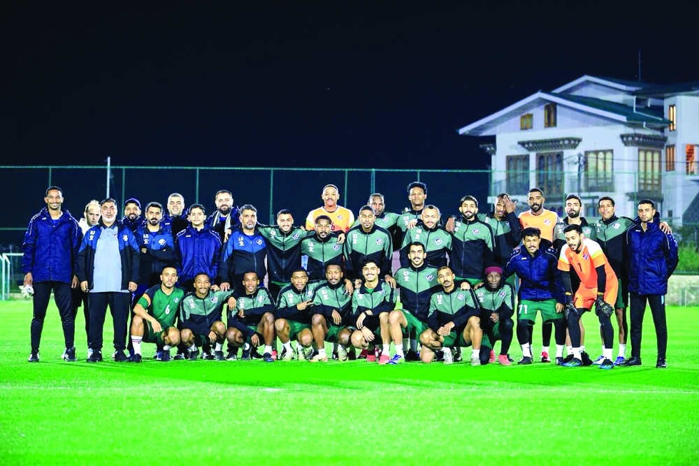 Al Shabab club team during a training session.