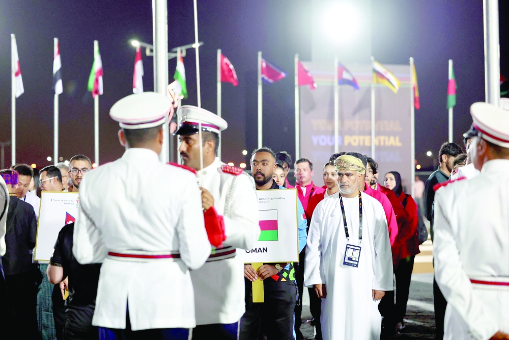Oman contingent at the opening ceremony. — Nawaf al Busaidy