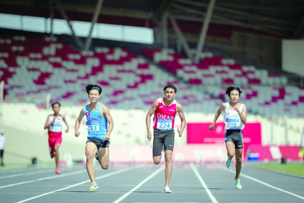 Sprinter Raed bin Mohammed al Balushi achieved a new milestone for Omani sport by qualifying for the 100m semifinals after topping Heat 1. — Nawaf al Busaidy