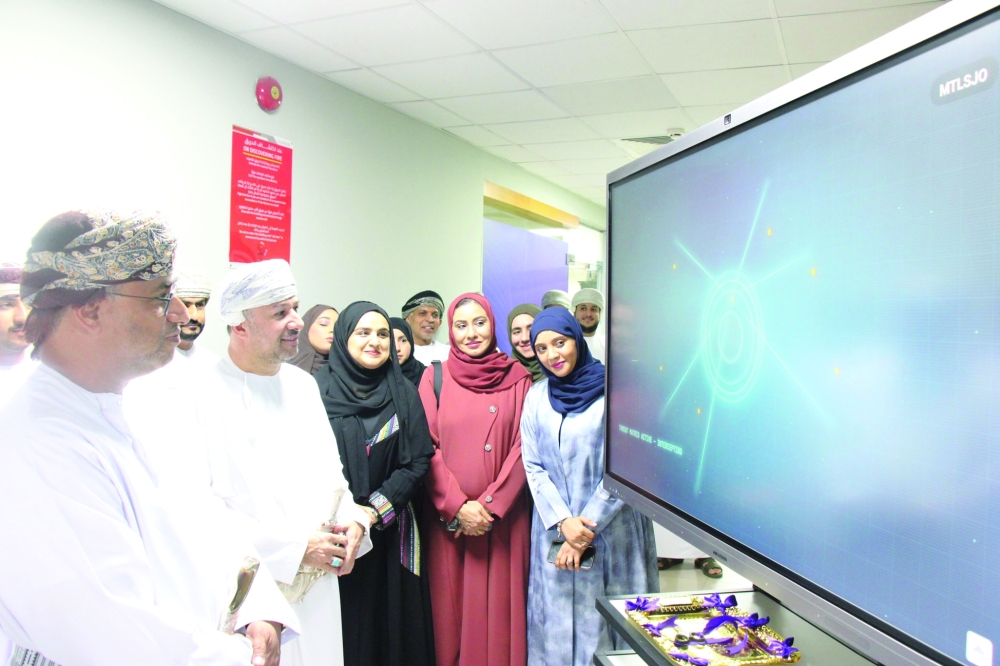 Officials at the launch of the latest Hadatha Centre in Middle East College, Muscat.