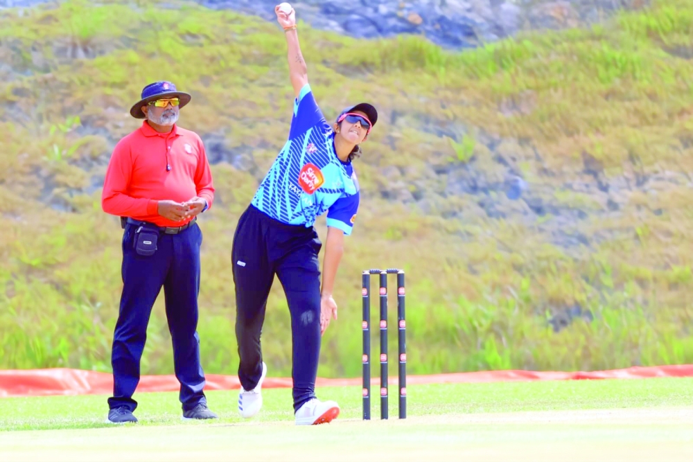 Jayadhanya Gunasekar in action during the tournament.