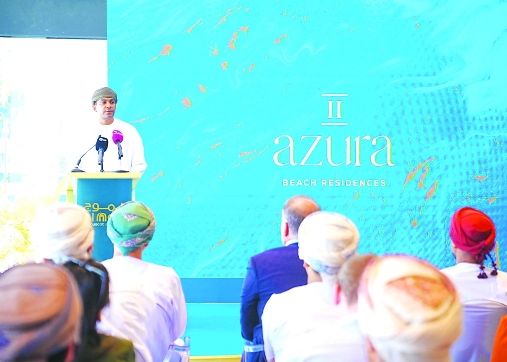 Nasser al Sheibani, CEO of Al Mouj Muscat, speaks to media during the unveiling of Phase Two of Azura Beach Residences.