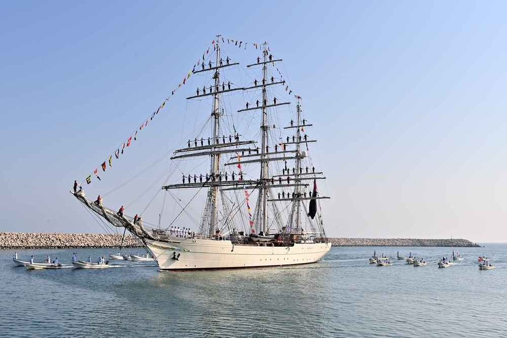 The Royal Navy of Oman (RNO) hosted an official reception ceremony for Shabab Oman II at the Said Bin Sultan Naval Base.