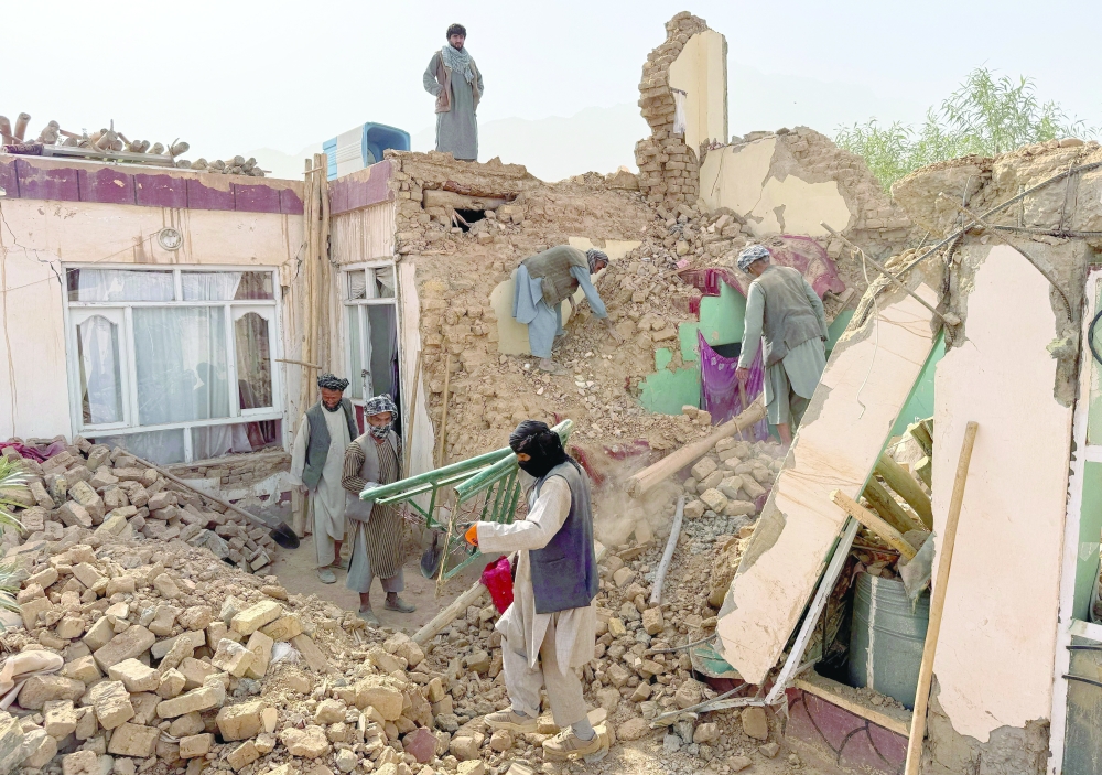 People search the debris