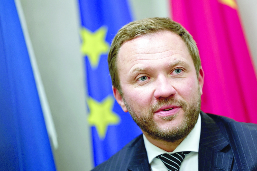 Margus Tsahkna speaks during an interview, at the Estonian embassy, in Beijing. — Reuters