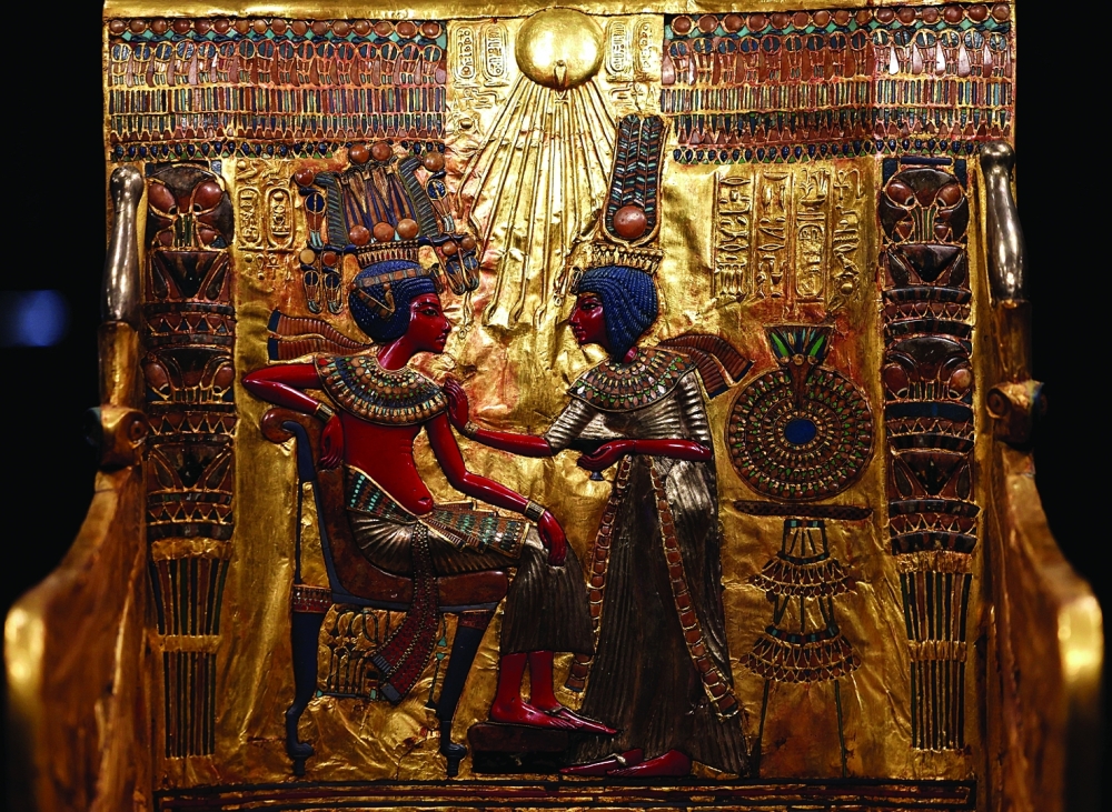 The golden throne of ancient Egyptian king Tutankhamun. — Reuters