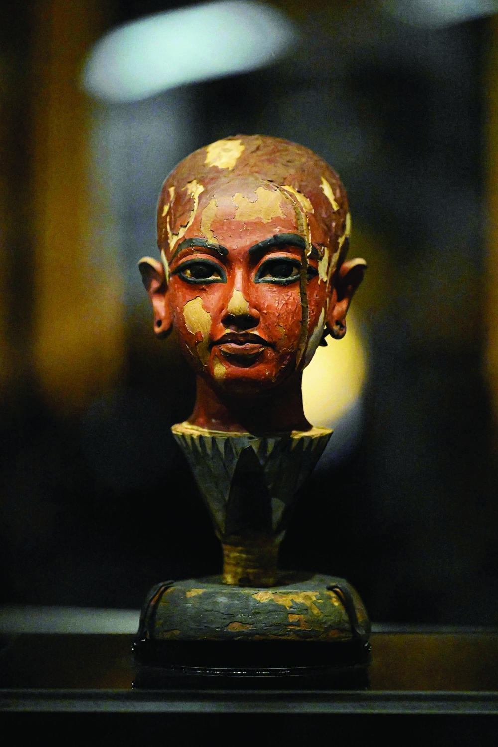 A small wooden statue of Egyptian King Tutankhamun. — Reuters