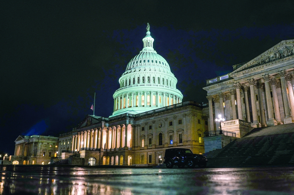The US Capitol on the 40th day of the partial government shutdown, in Washington, DC. — Reuters