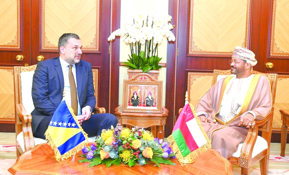 Sayyid Badr holds talks with his Bosnian counterpart Elmedin Konaković.