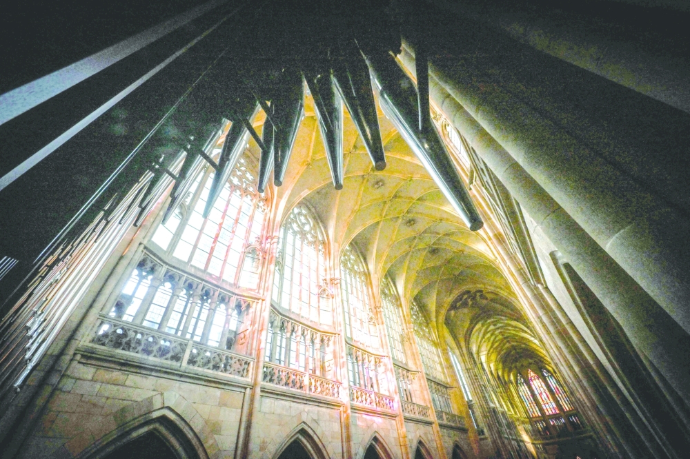 Pipes of the new organ in St Vitus Cathedral at Prague Castle. — AFP