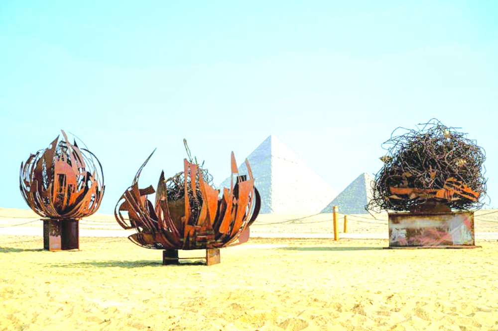 A view of the art installation "Desert Flowers" by artist Nadim Karam. 