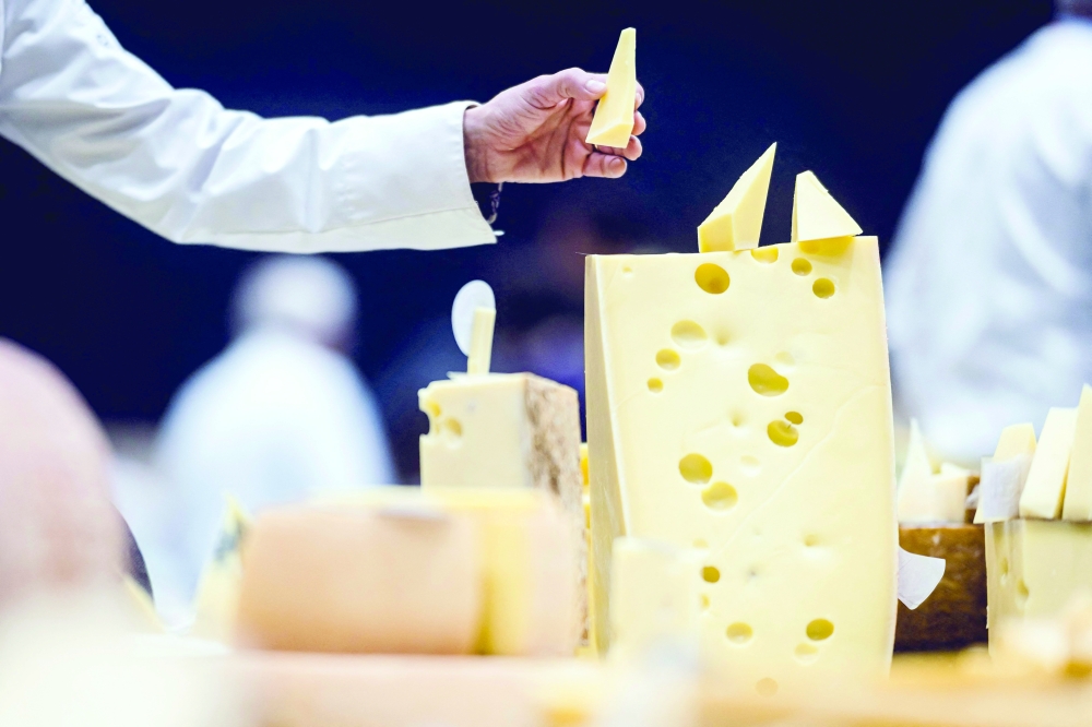 A piece of emmental cheese. — AFP
