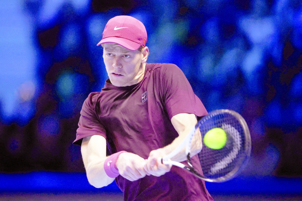  Italy's Jannik Sinner in action during his semifinal match against Australia's Alex de Minaur. — Reuters