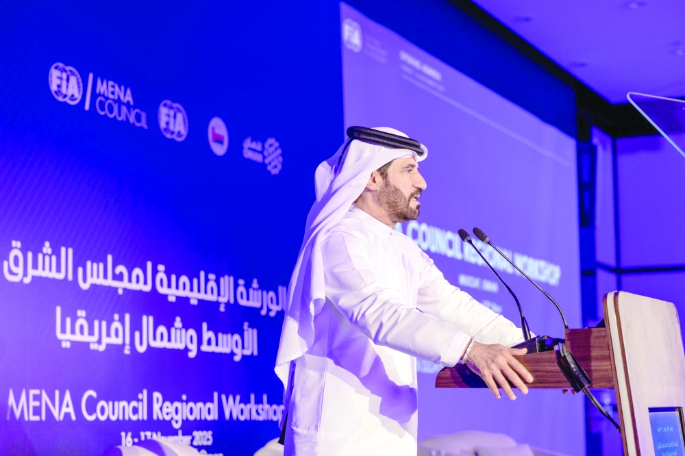 FIA President Mohammed Ben Sulayem at the workshop in Muscat - he said the Mena region is home to some of the fastest-growing mobility ecosystems in the world.