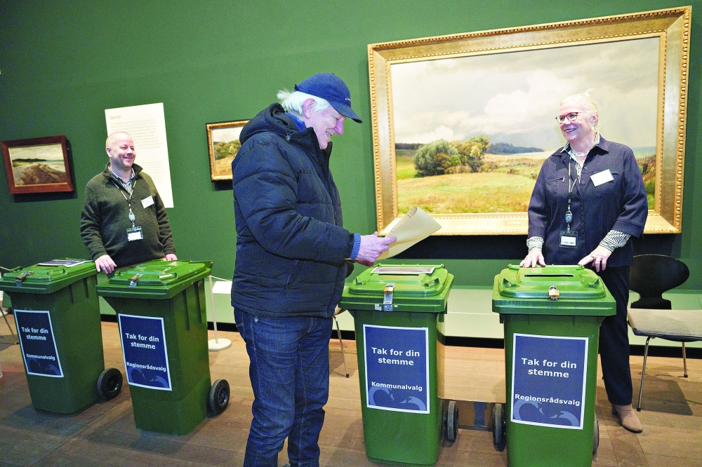 A person votes at Nivaagaards Malerisamling, an art museum, in Nivaa, Denmark. — Reuters