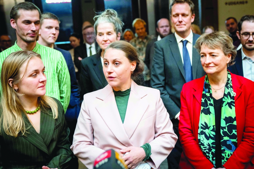 New Lord Mayor in Copenhagen Sisse Marie Welling (C), head of the Socialist People's Party, speaks at Copenhagen City Hall. — AFP