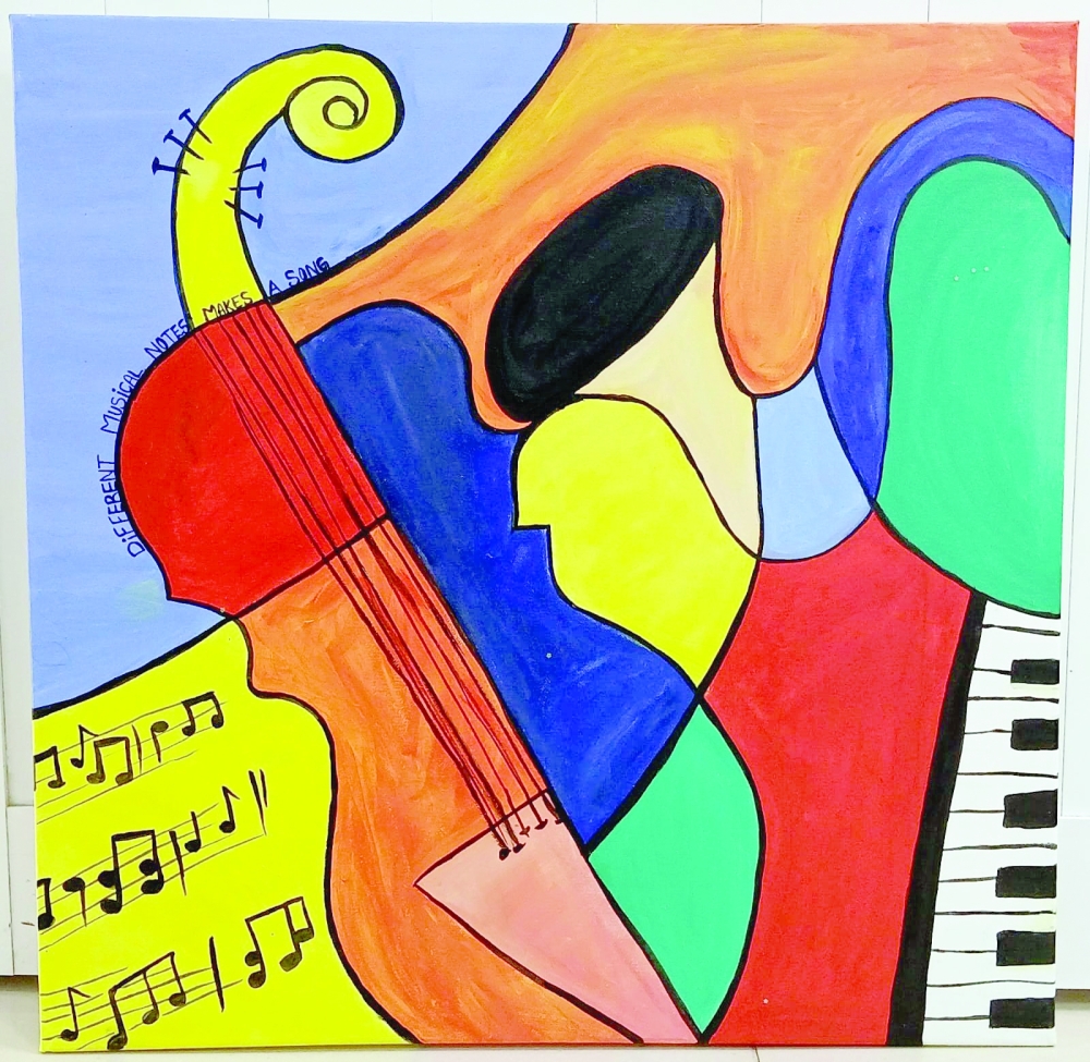 Works of young student artists who took part in the Annual Student Art Show (ASAS) 2025