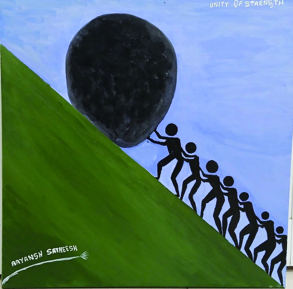 Works of young student artists who took part in the Annual Student Art Show (ASAS) 2025