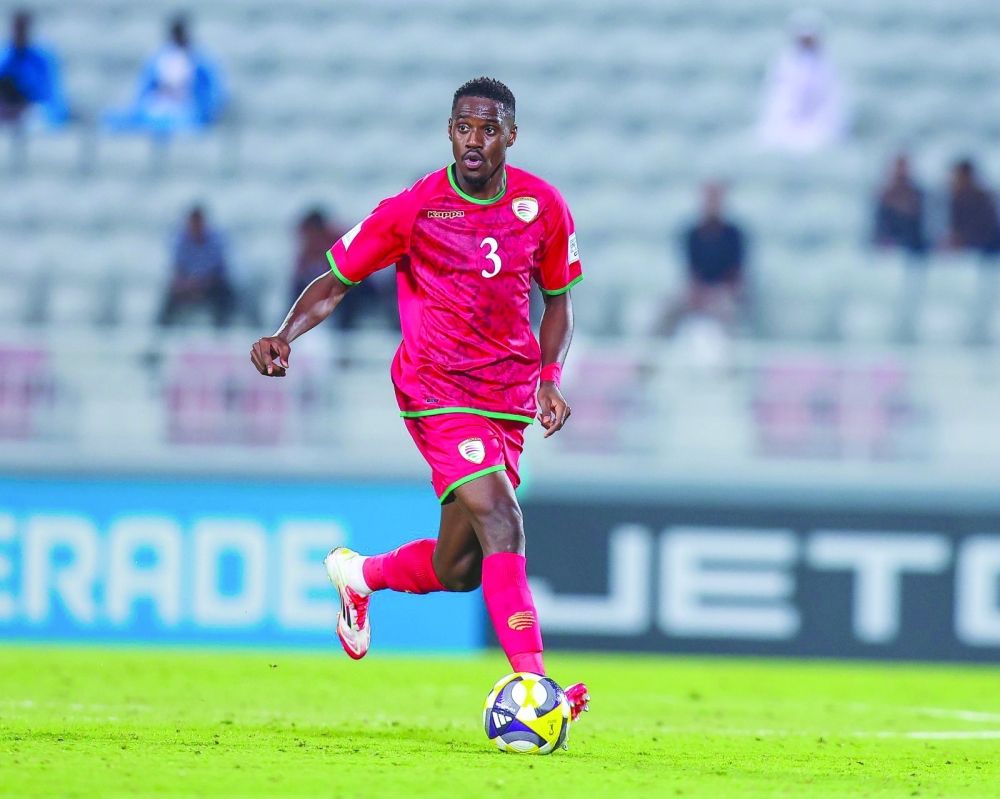  Oman player Thani al Rushaidi in action.