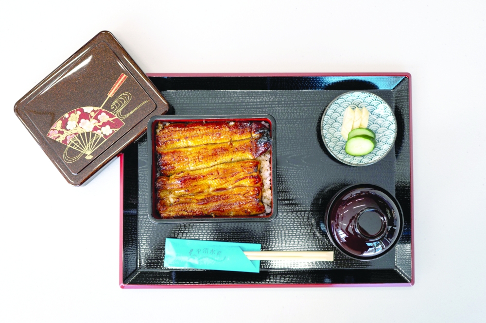A lunch set of “unaju", a Japanese eel dish made from eels, in a restaurant. — AFP
