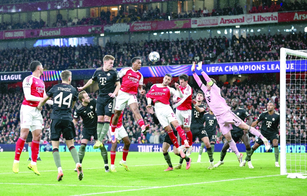 Arsenal's Jurrien Timber scores their first goal. — Reuters