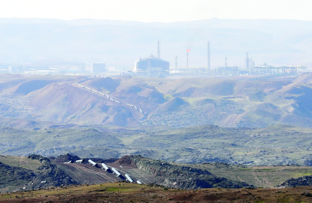 The Khor Mor gas field after a rocket attack near Chamchamal in Sulaymaniyah province, Iraq. - Reuters
