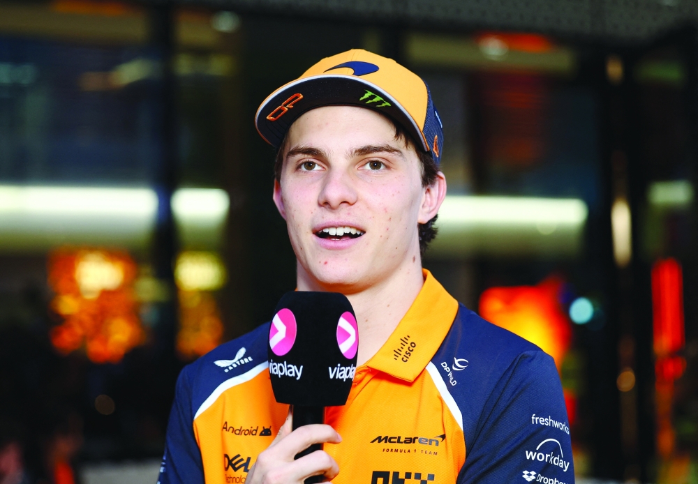 McLaren's Oscar Piastri speaks to the media ahead of the Qatar Grand Prix.  — Reuters