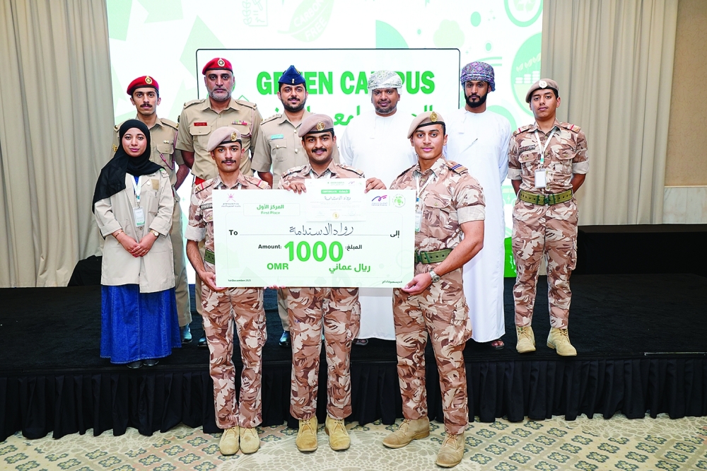 The Military Technological College team members who won the top prize.